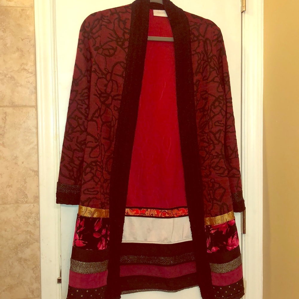 Patterned retro duster cardigan